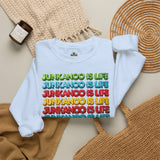 Junkanoo Is Life Crewneck Sweatshirt — Colorful Bahamian Festival Pride Pullover