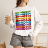 Junkanoo Is Life Crewneck Sweatshirt — Colorful Bahamian Festival Pride Pullover